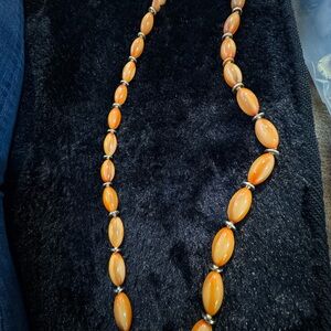 Elegant Orange Beaded Necklace